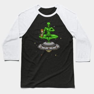 alien yoga holding old clock Baseball T-Shirt